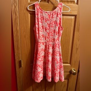 Pink and White Floral Dress